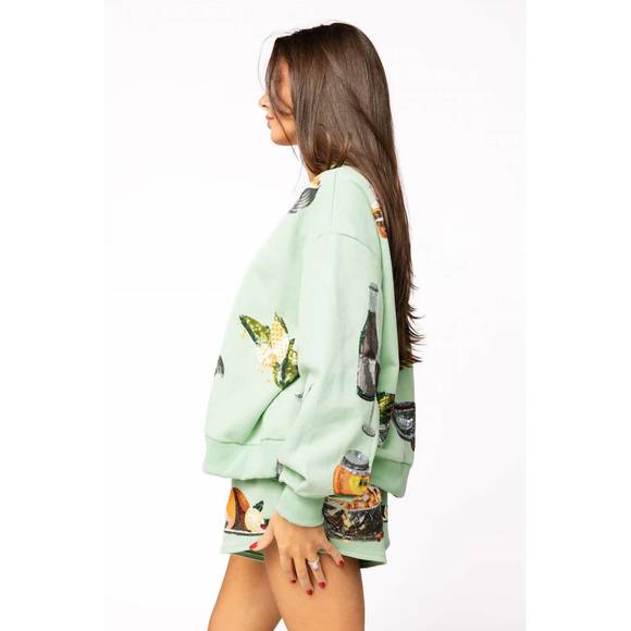 NEW QUEEN OF SPARKLES queen of turkey sweatshirt in mint - Picture 4 of 7